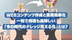 Webコンテンツ作成と業務効率化、一粒で2度美味しい「今の時代のナレッジ集約方法」とは?