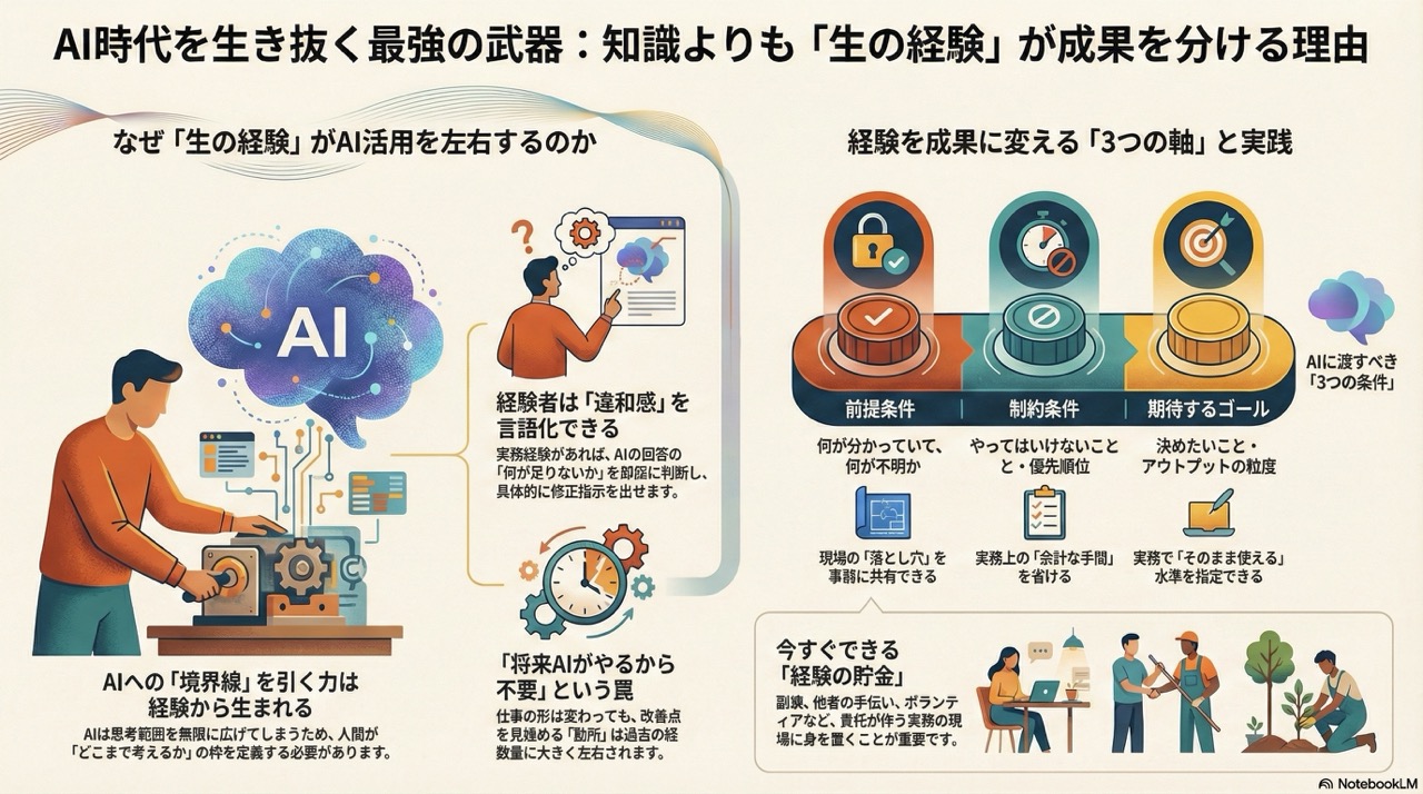 第578回:AI時代のスキルアップは、 「新しい知識」よりも 「生の経験の蓄積」が効いてくる(大)